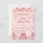 Birthday invitation RSVP kaartje (Voorkant)