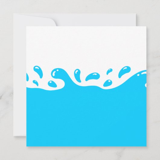 Birthday Invitation Water Splash Boy Pool Kaart (Achterkant)