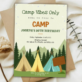 Birthday Invitation with a camping vibe  Kaart