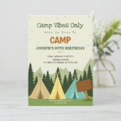 Birthday Invitation with a camping vibe Kaart (Staand voorkant)