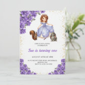 Birthday invitation with a fairy-tale theme kaart (Staand voorkant)