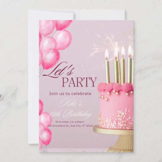 Birthday invitations  kaart (Voorkant)