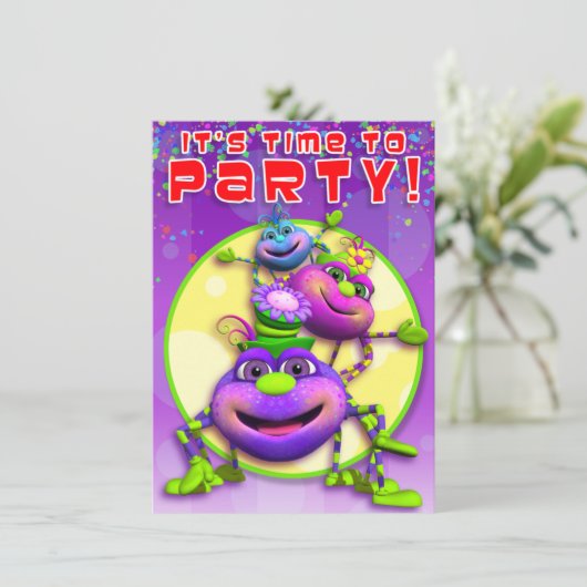 Birthday Invite-Itsy Bitsy Spiers (GiggleBellies) Kaart (Staand voorkant)