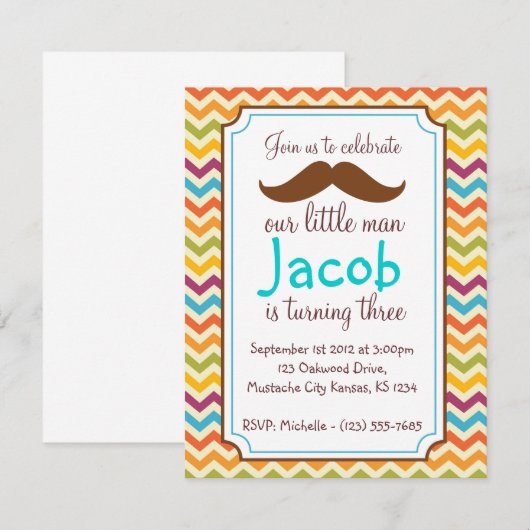 Birthday Invite Kaart (Voorkant / Achterkant)