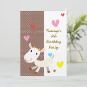 Birthday Invite met Cute Cartoon Goat Kaart (Staand voorkant)