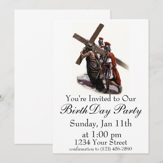 BirthDay Invites Kaart (Voorkant / Achterkant)