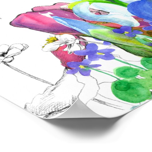 Birthday Iris Birth Maandag Vloergeweld Poster (Hoek)