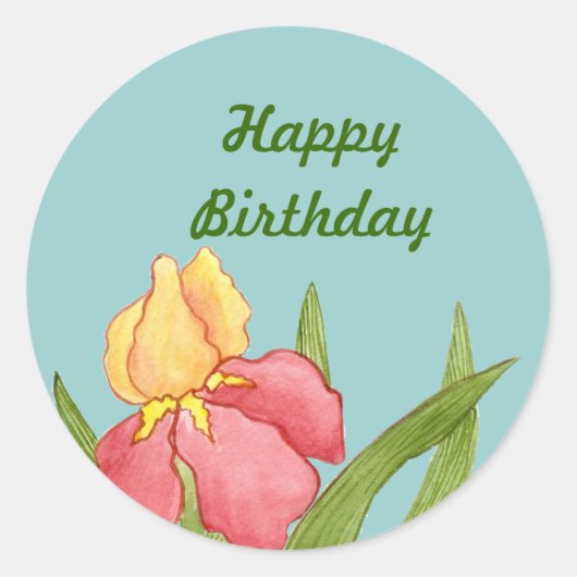 Birthday Iris Sticker (Voorkant)