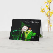 Birthday Irish Leprechaun en Beer Kaart (Gele Bloem)