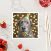 Birthday Irish Wolfhound Dog With Party Hat Servet (Insitu)