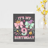 Birthday It's My 9th Birthday Cute Magical Princes Kaart (Gele Bloem)
