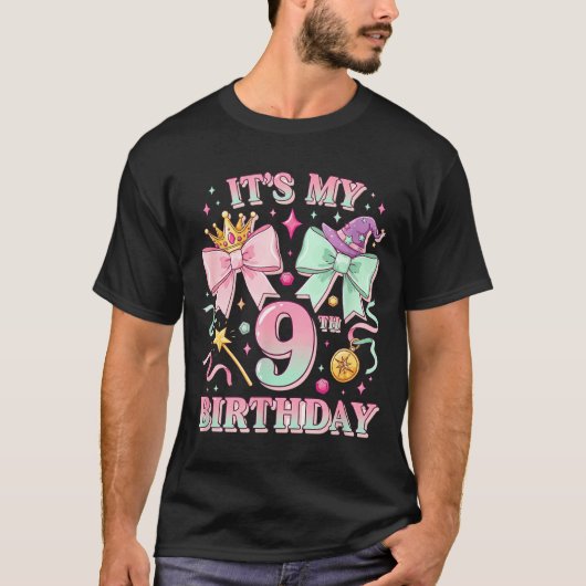 Birthday It's My 9th Birthday Cute Magical Princes T-shirt (Voorkant)