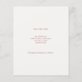 Birthday ivory rose gold photo Save the Date Flyer (Achterkant)