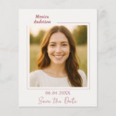 Birthday ivory rose gold photo Save the Date Flyer (Voorkant)