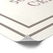 Birthday ivory taupe monogrammed elegant welcome poster (Hoek)