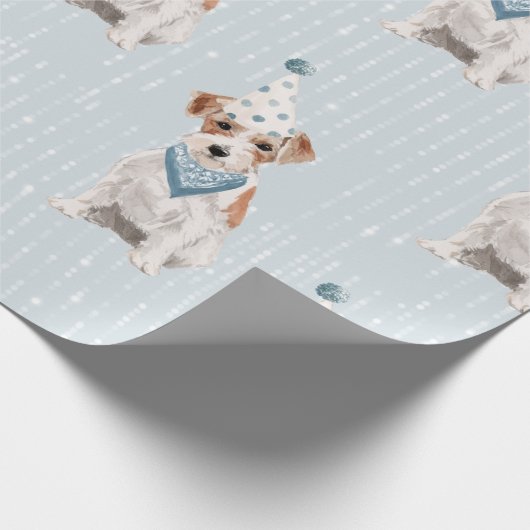 Birthday Jack Russell Dog Party Pet Cadeaupapier (Hoek)