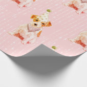 Birthday Jack Russell Dog Pink Party Pet Cadeaupapier (Hoek)