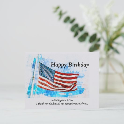 Birthday Jeremiah 29:11 BijbelAmerikaanse vlag Briefkaart (Staand voorkant)