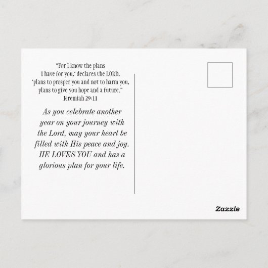 Birthday Jeremiah 29:11 BijbelAmerikaanse vlag Briefkaart (Achterkant)