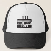 Birthday jongen met taart trucker pet (Voorkant)