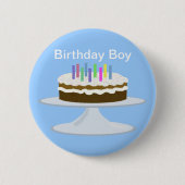 Birthday jongen ronde button 5,7 cm (Voorkant)