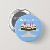 Birthday jongen ronde button 5,7 cm (Voorkant /achterkant)