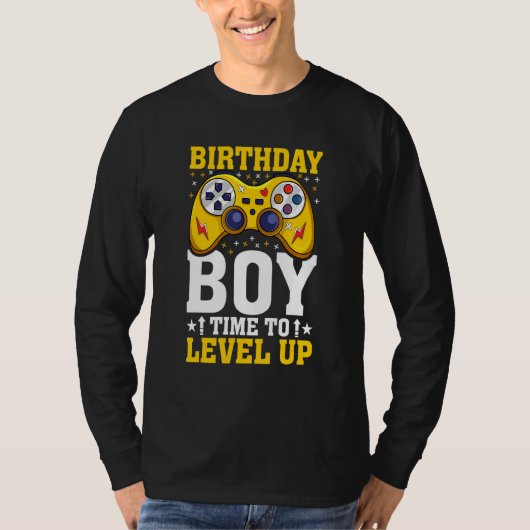 Birthday jongens Tijd om video game op te starten T-shirt (Voorkant)