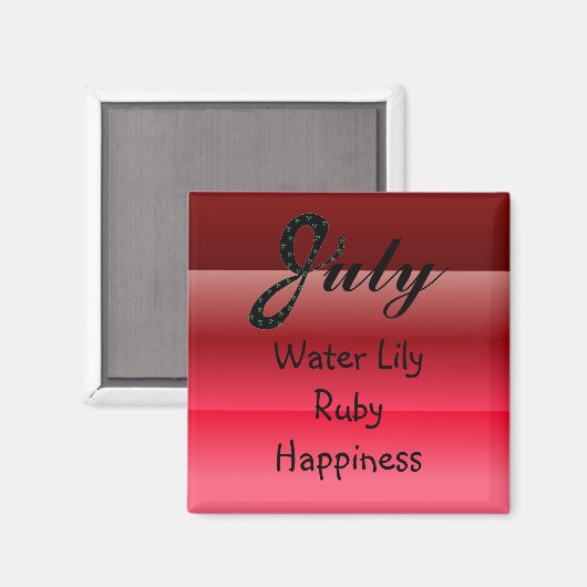 Birthday juli magneet (Voorkant / Achterkant)