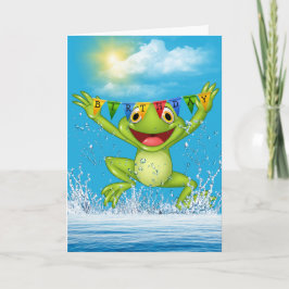 Birthday Jumping Frog in Water Kaart