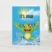 Birthday Jumping Frog in Water Kaart (Voorkant)