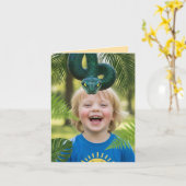 Birthday Jungle Snake Photo Kaart (Gele Bloem)