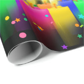 Birthday-kaarsen en Confetti op zwart Cadeaupapier (Rol Hoek)