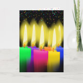 Birthday-kaarsen en Confetti op zwart Kaart (Voorkant)