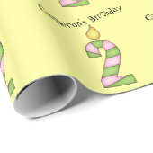 Birthday-kaarsen - twee jaar oud/personaliseer cadeaupapier (Rol Hoek)