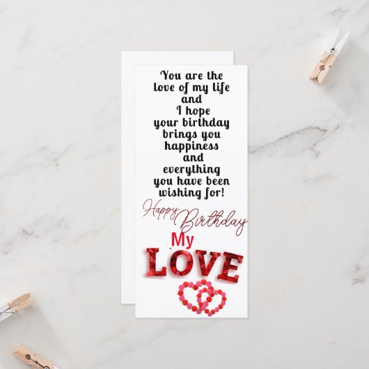 Birthday Kaart (Voorkant / Achterkant in situ)