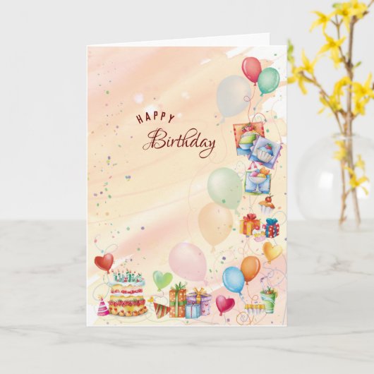 Birthday Kaart (Gele Bloem)