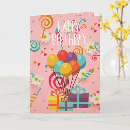 Birthday Kaart (Gele Bloem)