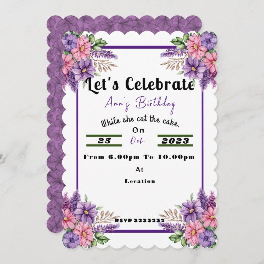 Birthday Kaart (Voorkant / Achterkant)