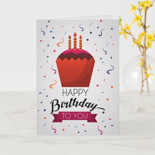 Birthday Kaart (Gele Bloem)