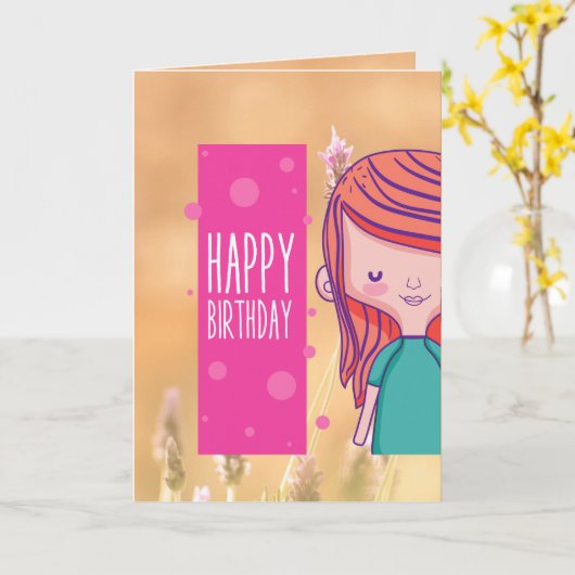 Birthday Kaart (Gele Bloem)