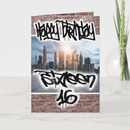 Birthday-kaart 16 kaart (Voorkant)
