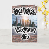 Birthday-kaart 16 kaart (Gele Bloem)