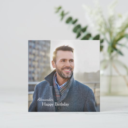 Birthday-kaart Aangepaste foto (Staand voorkant)