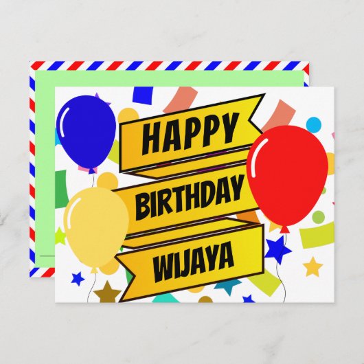 Birthday-kaart Aankondiging (Voorkant / Achterkant)