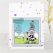 Birthday-kaart aanpassen - koeienvanger kaart (Gele Bloem)