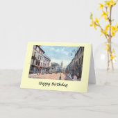 Birthday Kaart - Aberdeen, Schotland (Gele Bloem)