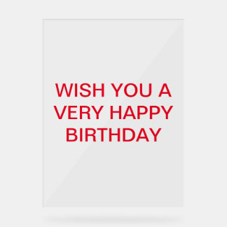 BIRTHDAY-KAART ACRYL BORD