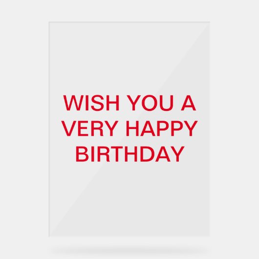 BIRTHDAY-KAART ACRYL BORD (Voorkant)