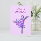 Birthday Kaart Ballet Dancer Girl Ballerina (Staand voorkant)