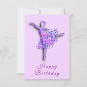 Birthday Kaart Ballet Dancer Girl Ballerina (Achterkant)